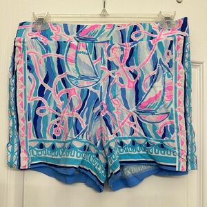 Lilly Pulitzer 5" Neilah Short In Skim Blue Reel Nauti Engineered Short Size M